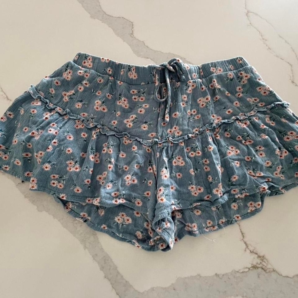 Altard State Floral Ruffle Skort Blue Daisy Tiered Mini Shorts P30534-23 Medium